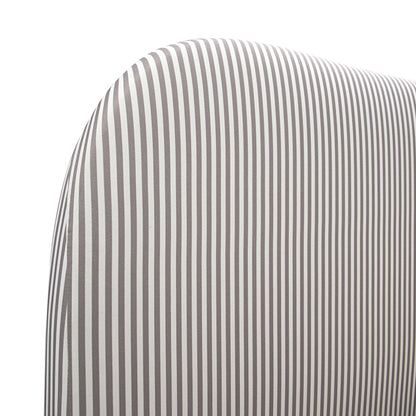 Egerie Curved Headboard Light Taupe Striped Fabric Ottoman Bed with Storage