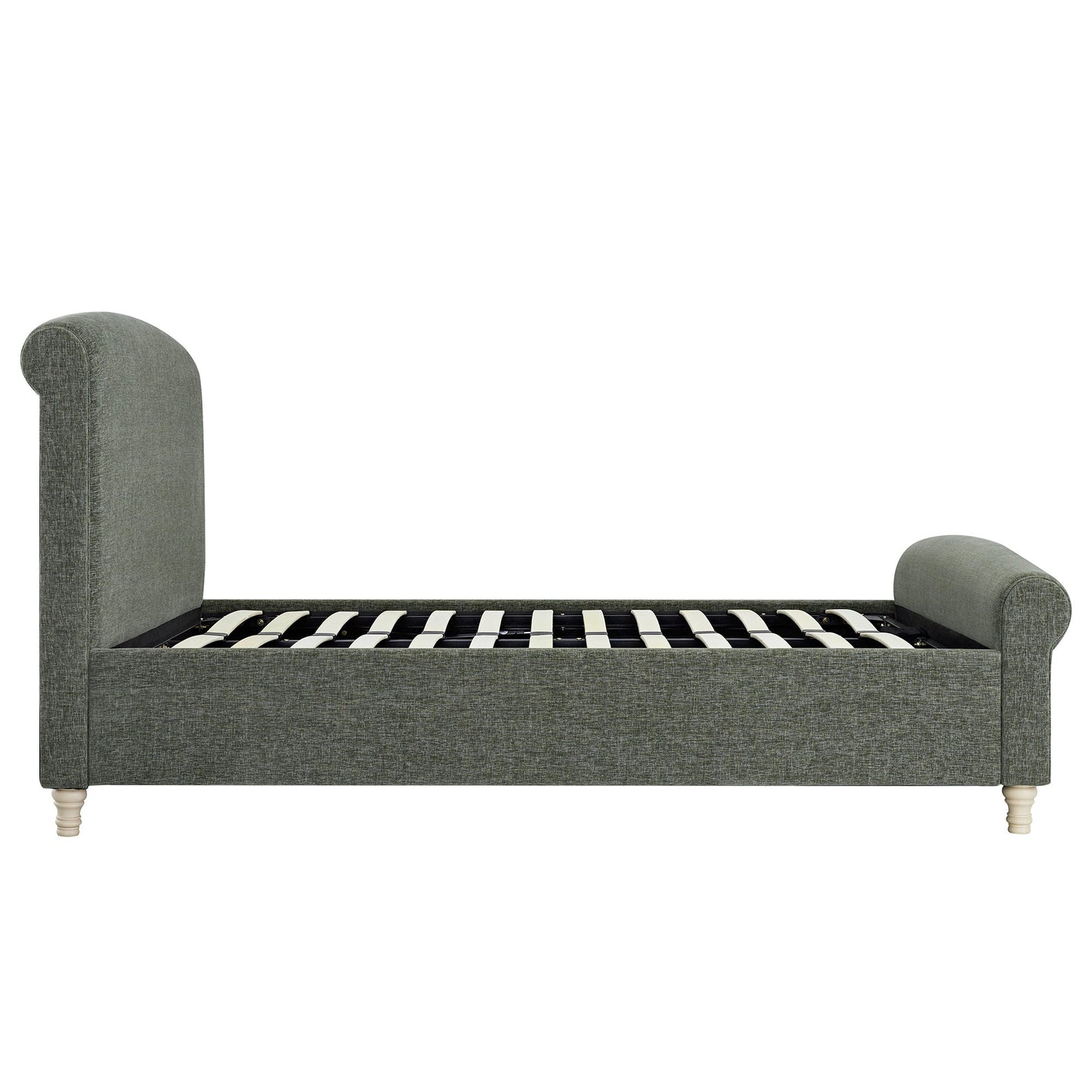 Porchester Ottoman Bed with Storage, Sleigh, Forest Green Chenille