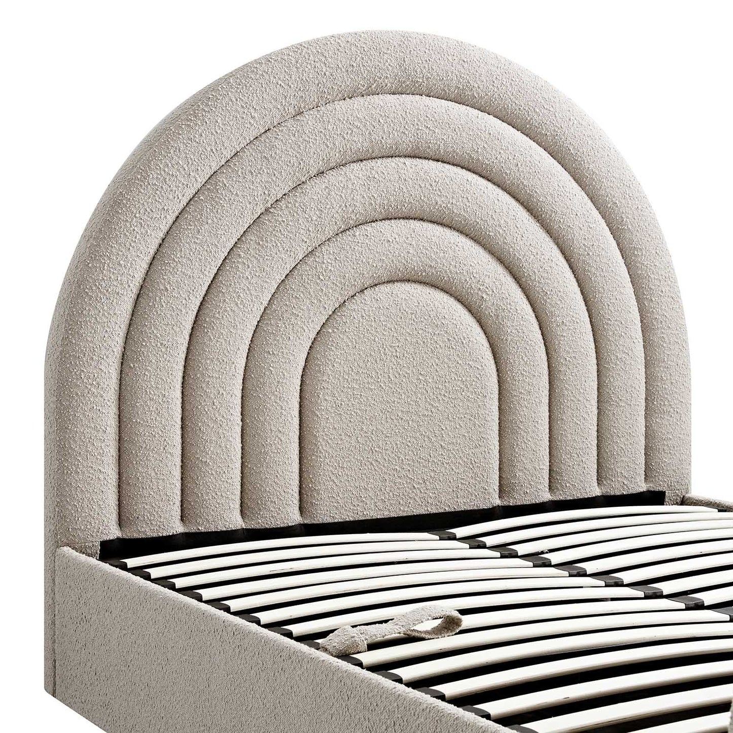 Archer Taupe Boucle TV Bed with Ottoman Storage