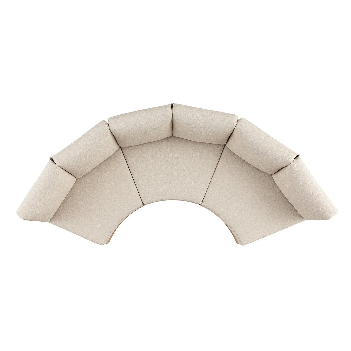 Jardin Aluminium Outdoor Modular Large 3-Piece Curved Sofa Set, Natural