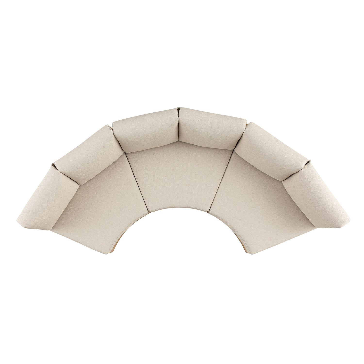 Jardin Aluminium Outdoor Modular Large 3-Piece Curved Sofa Set, Natural