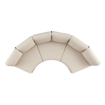 Jardin Aluminium Outdoor Modular Large 3-Piece Curved Sofa Set, Natural