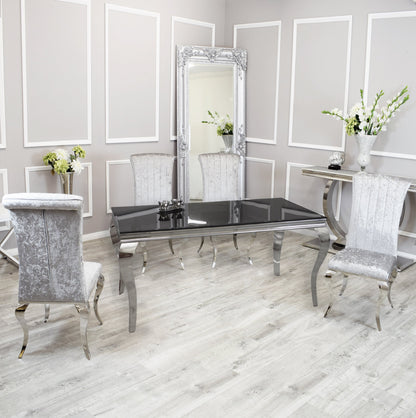 Silver Chrome Dinning Table with Nicole Chairs