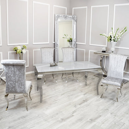 Silver Chrome Dinning Table with Nicole Chairs
