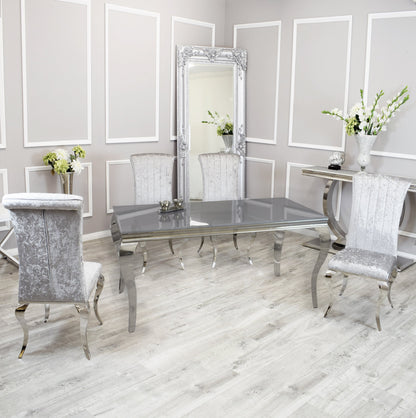 Silver Chrome Dinning Table with Nicole Chairs