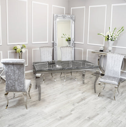 Silver Chrome Dinning Table with Nicole Chairs