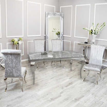 Silver Chrome Dinning Table with Nicole Chairs