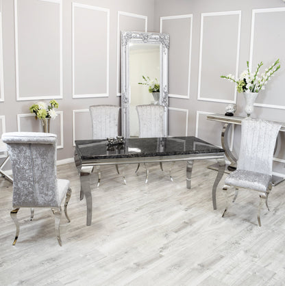 Silver Chrome Dinning Table with Nicole Chairs