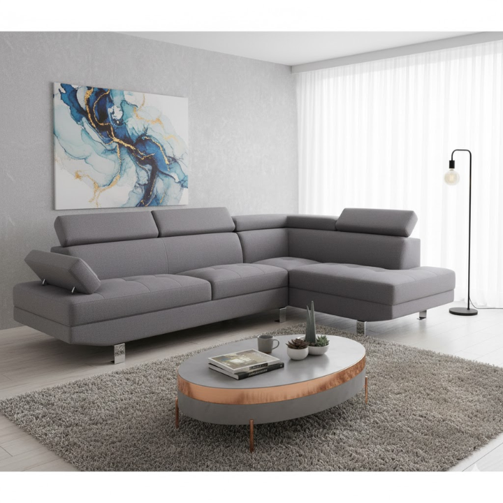 Milo L-Shaped Linen Sofa