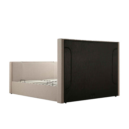 Wilton Warm Stone Fabric TV Bed with Ottoman Storage