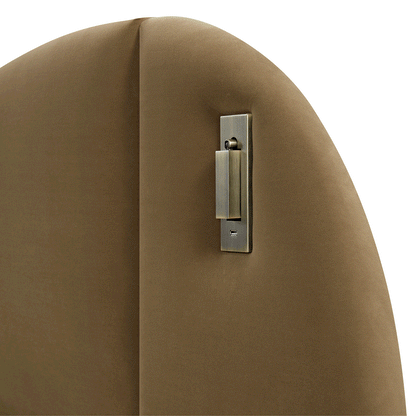 Egerie Extended Headboard Ottoman Bed with Storage, Hazel Velvet