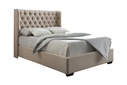 Upholstered Chesterfield Wing Sleigh Bed Frame