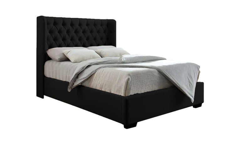 Upholstered Chesterfield Wing Sleigh Bed Frame