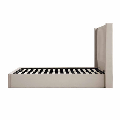 Wilton Champagne Velvet Ottoman Bed with Storage