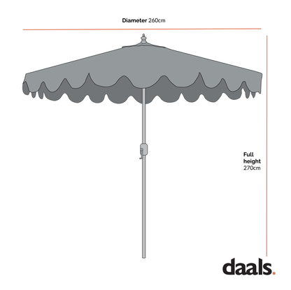 Lemon Branch 2.6M Octagonal Parasol with Aluminium Tilt