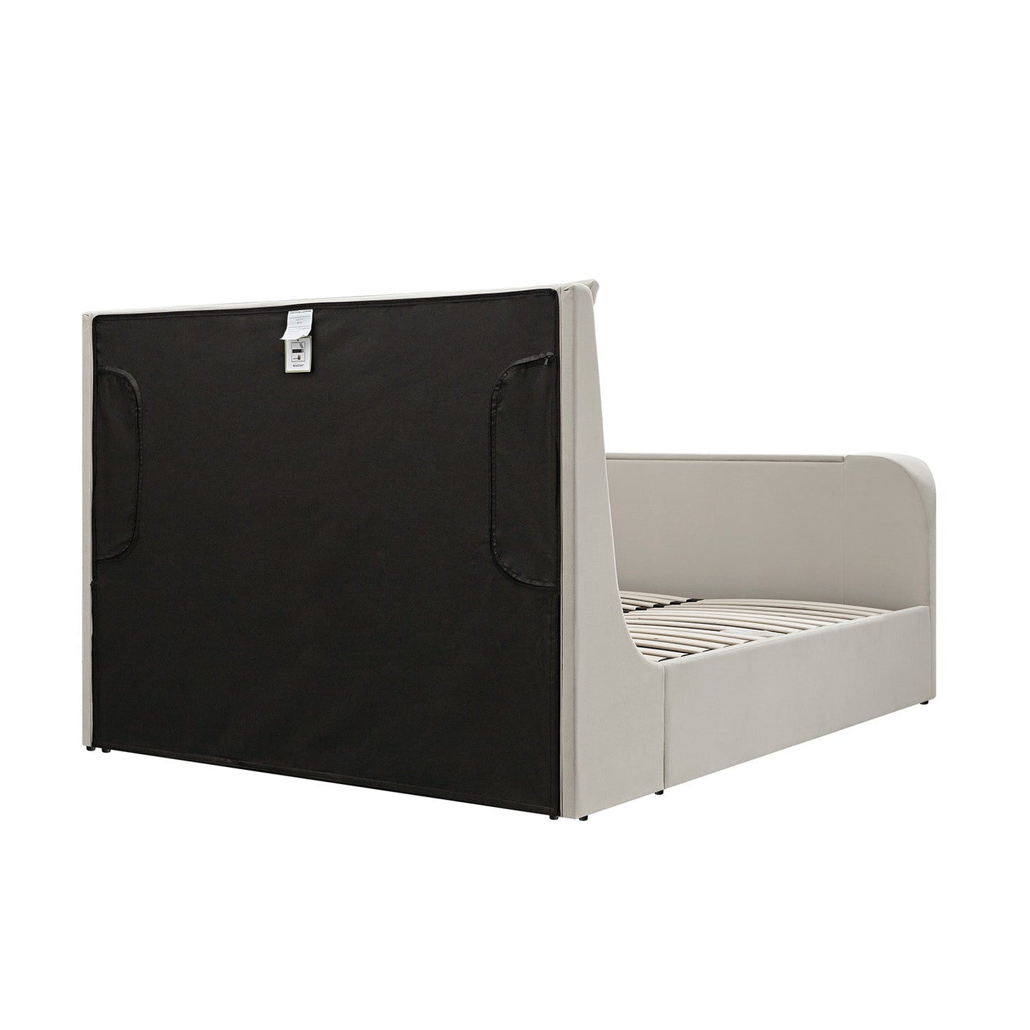 Hadley Champagne Velvet TV Bed with Ottoman Storage