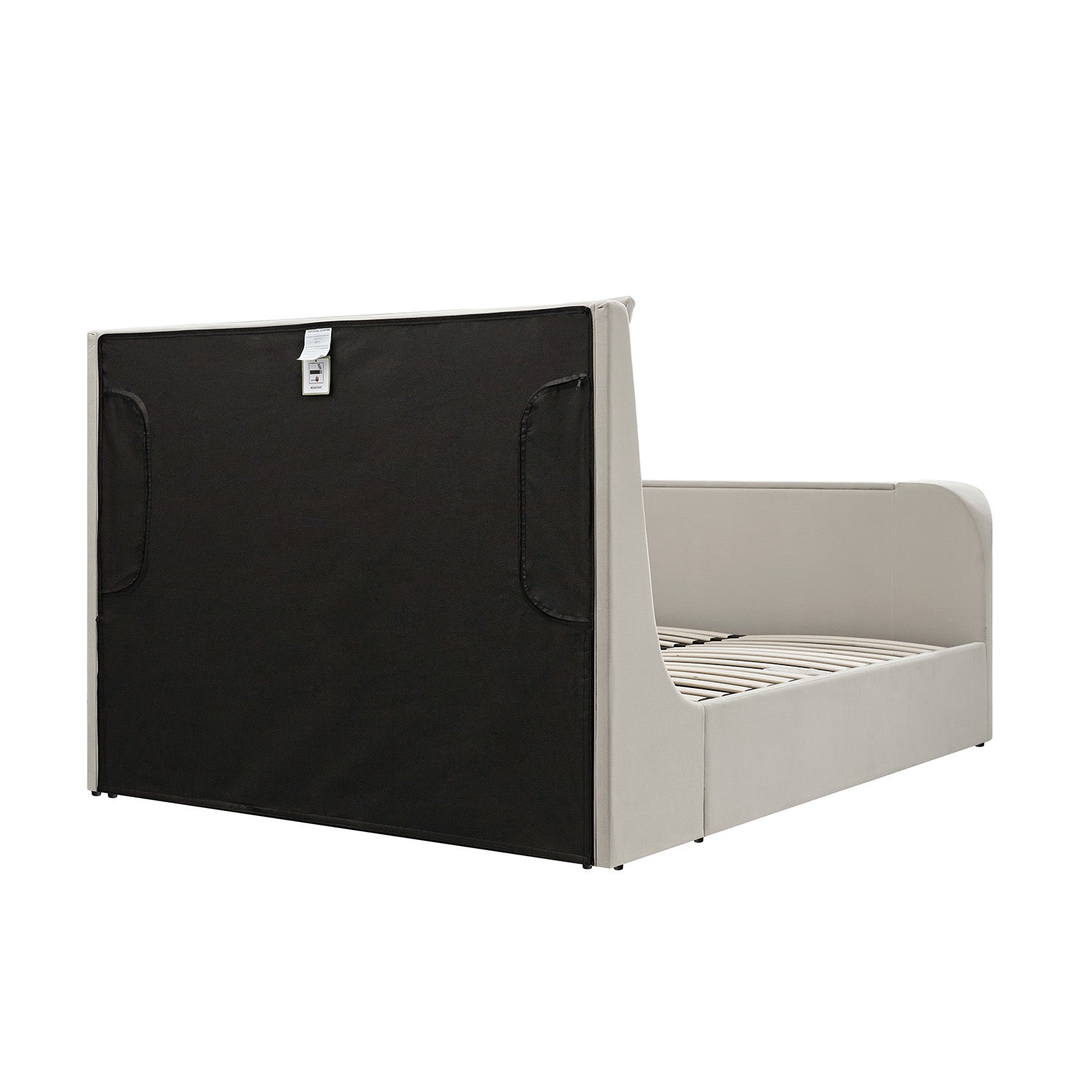 Hadley Champagne Velvet TV Bed with Ottoman Storage