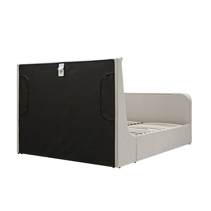 Hadley Champagne Velvet TV Bed with Ottoman Storage