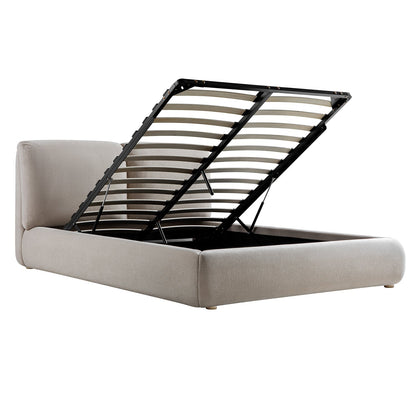 Thera Pillow Headboard Upholstered Bed, Fawn Chenille