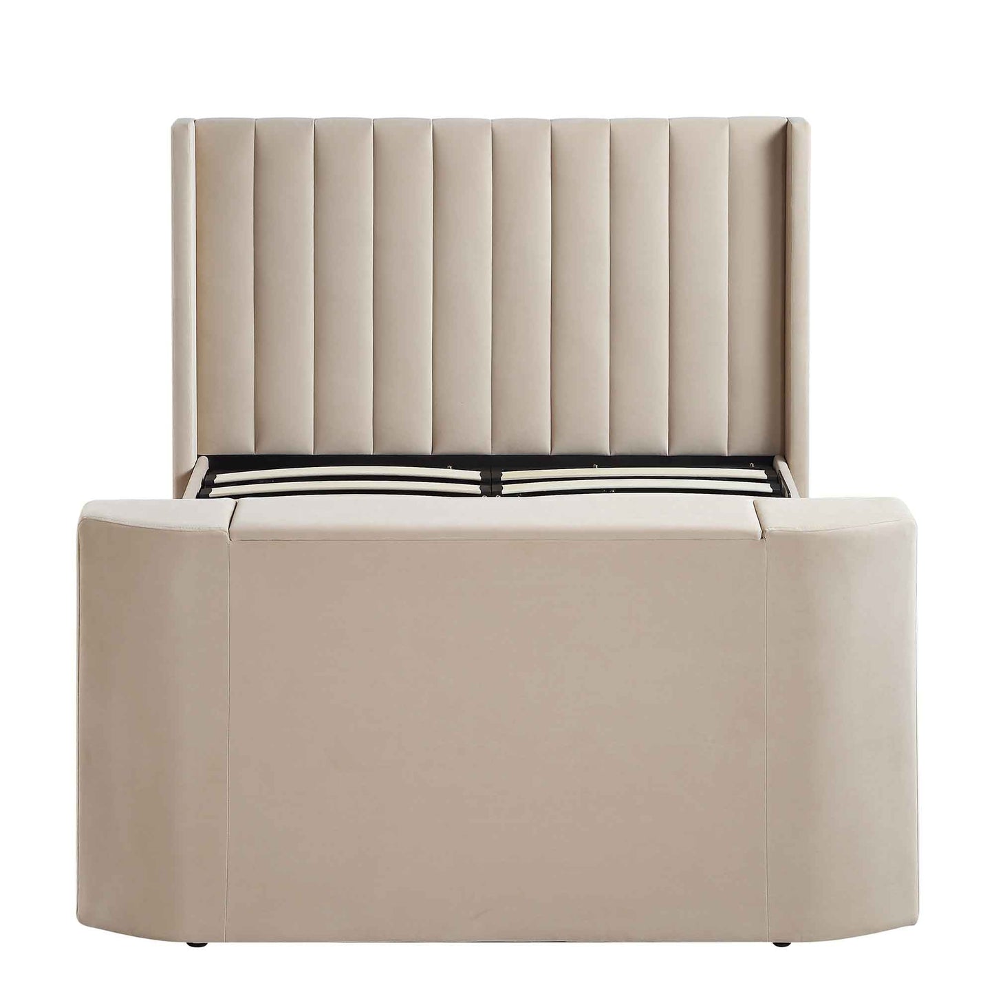Wilton Champagne Velvet TV Bed with Ottoman Storage