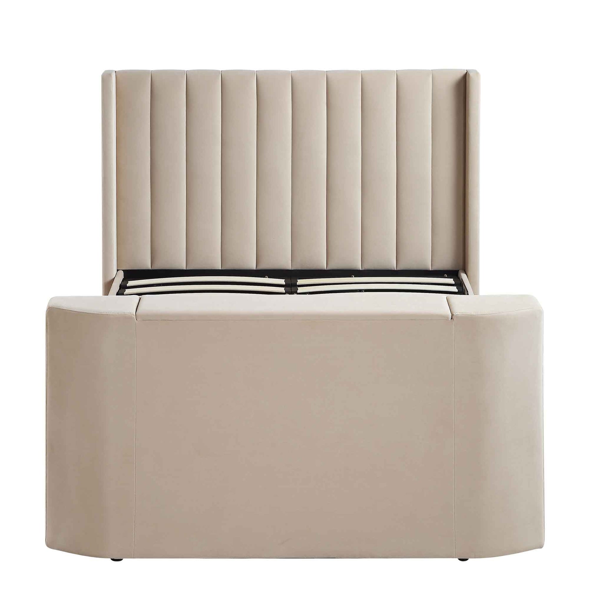 Wilton Champagne Velvet TV Bed with Ottoman Storage