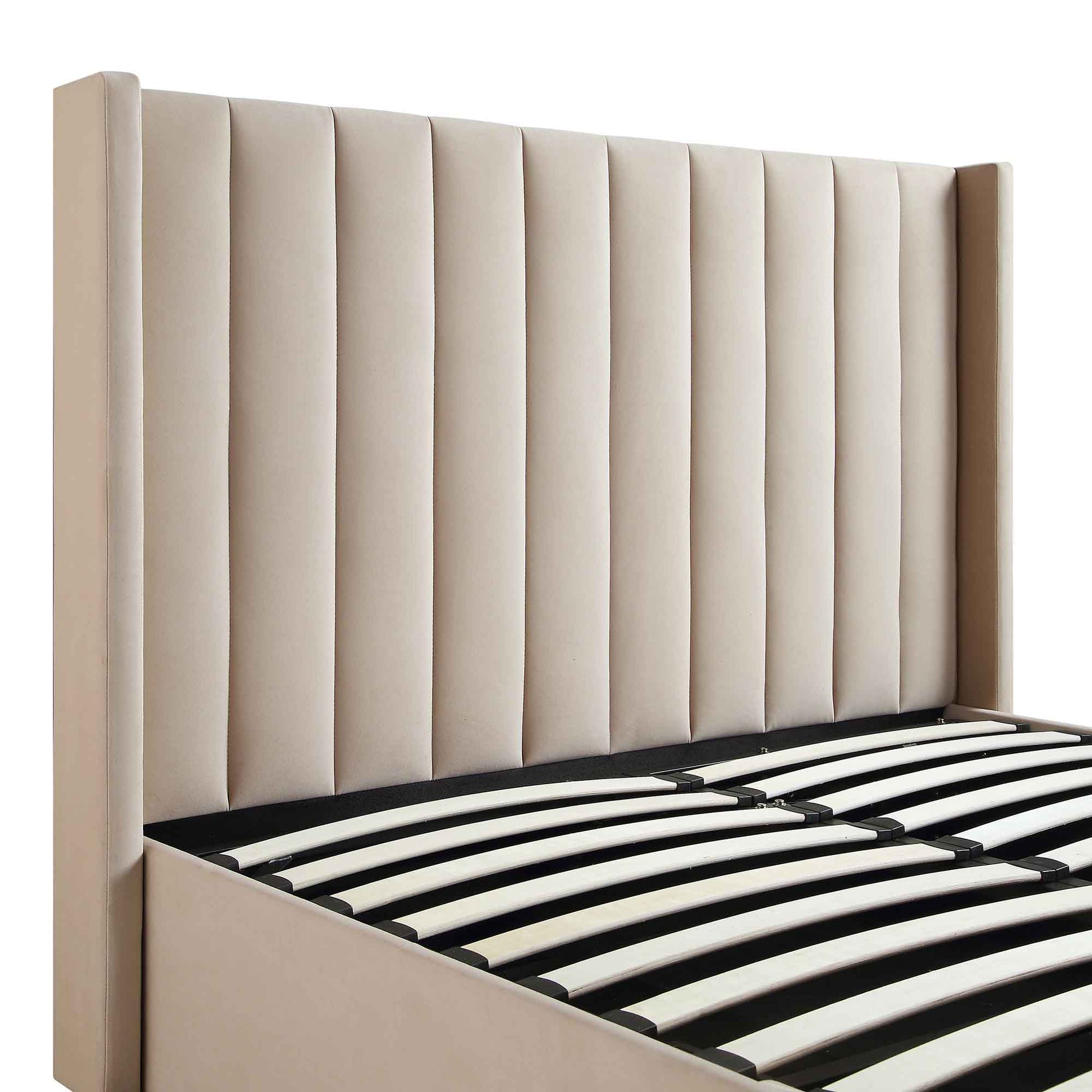 Wilton Champagne Velvet TV Bed with Ottoman Storage