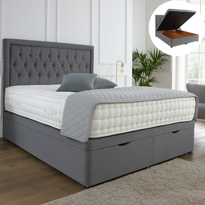 Serenity Ottoman End Lift Storage Divan Bed - With Headboard
