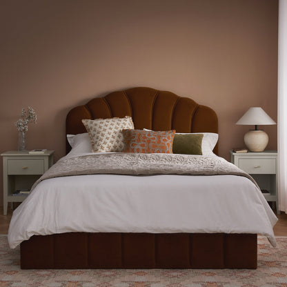 Hana Ottoman Bed with Storage, Cinnamon Velvet