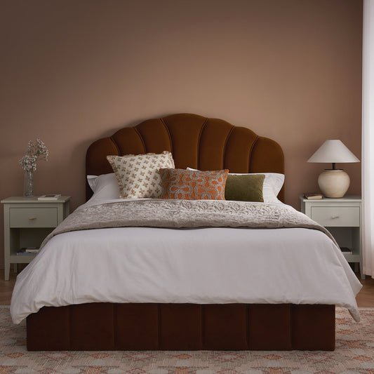 Hana Ottoman Bed with Storage, Cinnamon Velvet