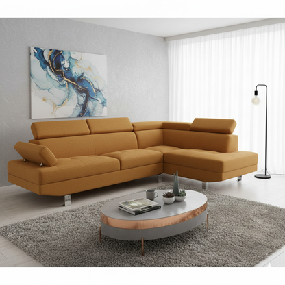 Milo L-Shaped Linen Sofa