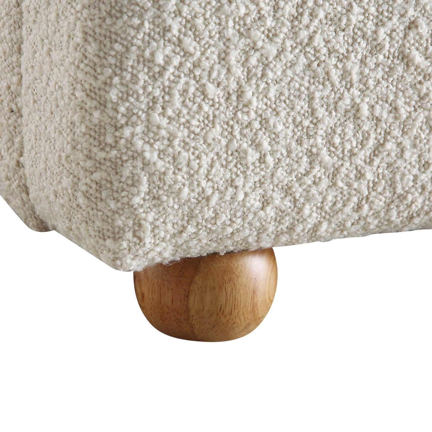 Egerie Curved Headboard Beige Boucle Ottoman Bed with Storage