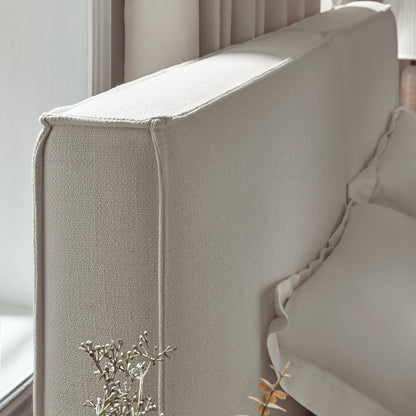 Claudine Ottoman Bed with Storage, Beige Linen