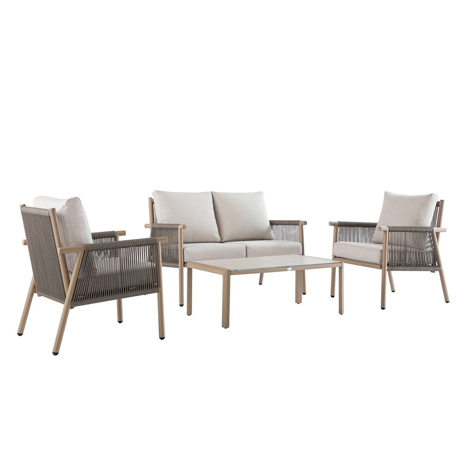 Soller Indoor and Outdoor Rope Weave 4-Seater Sofa Set