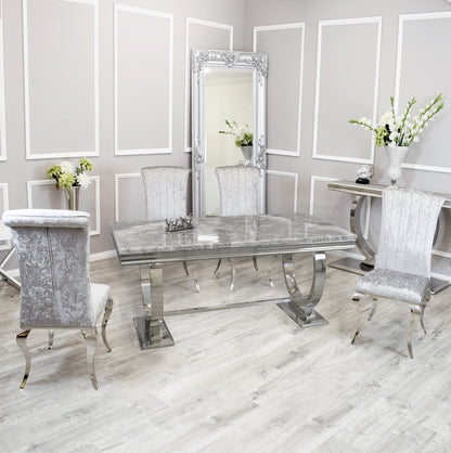 Silver Chrome Dinning Table with Nicole Chairs