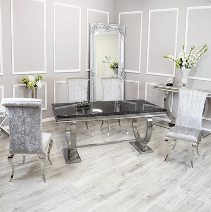 Silver Chrome Dinning Table with Nicole Chairs