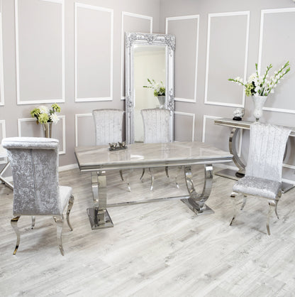 Silver Chrome Dinning Table with Nicole Chairs