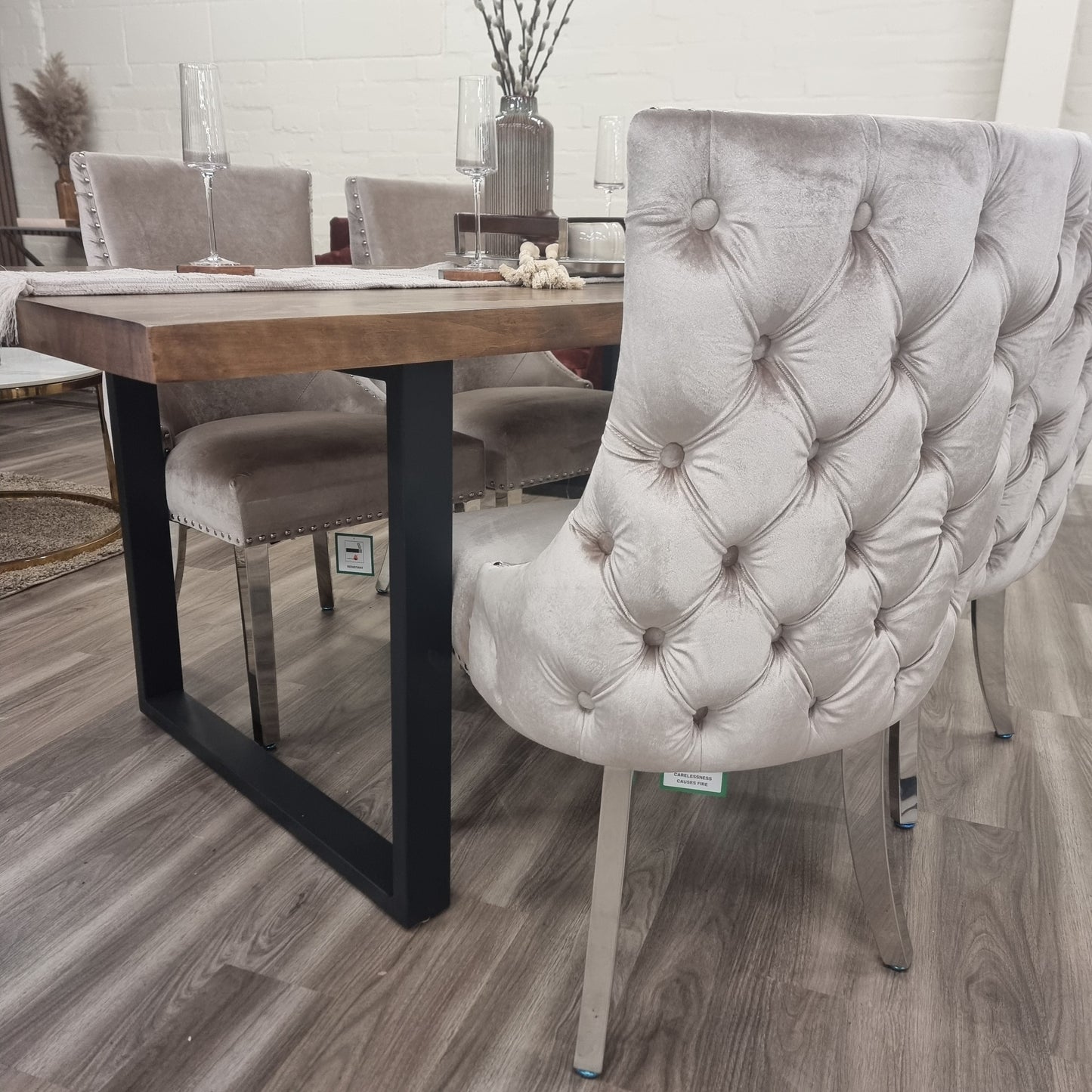 Kensington dining chair with deep button back