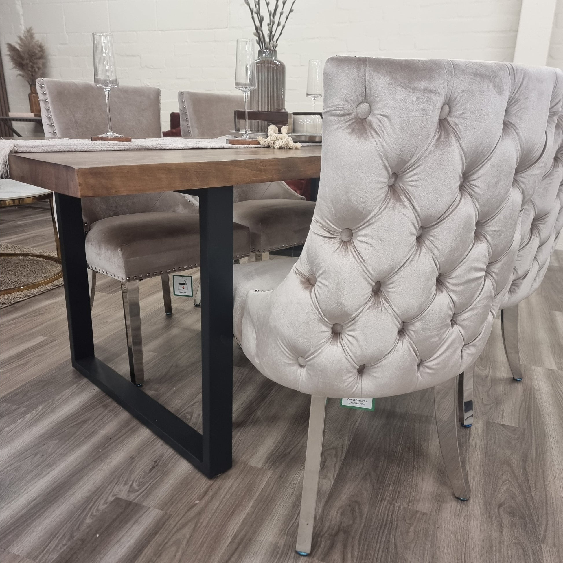 Kensington dining chair with deep button back