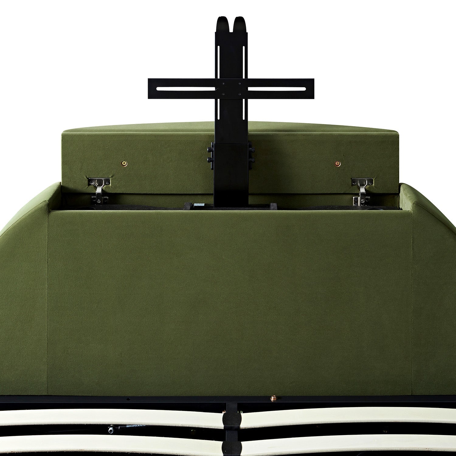 Archer Moss Green Velvet TV Bed with Ottoman Storage