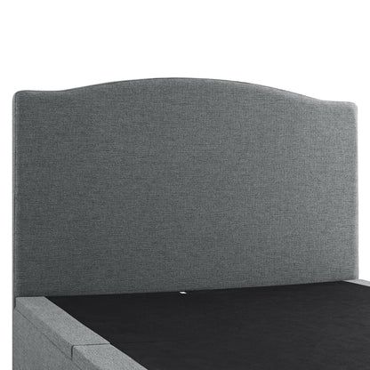 Chilworth Upholstered Ottoman Bed with Storage, Dark Grey Weave Fabric