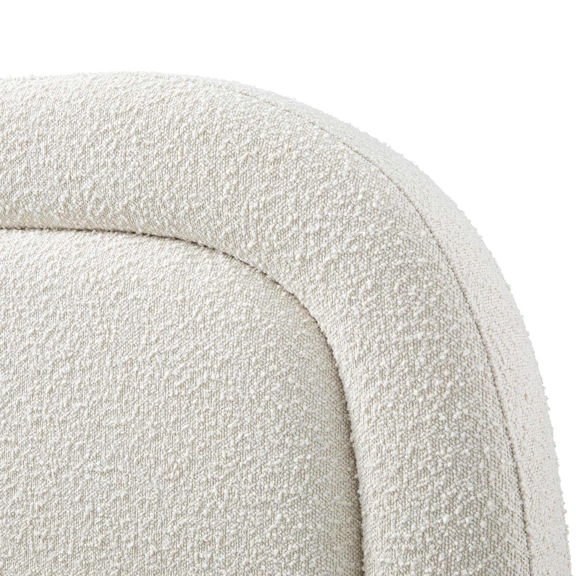 Luella Upholstered Wooden Plinth Base Bed with Storage, Ecru Boucle