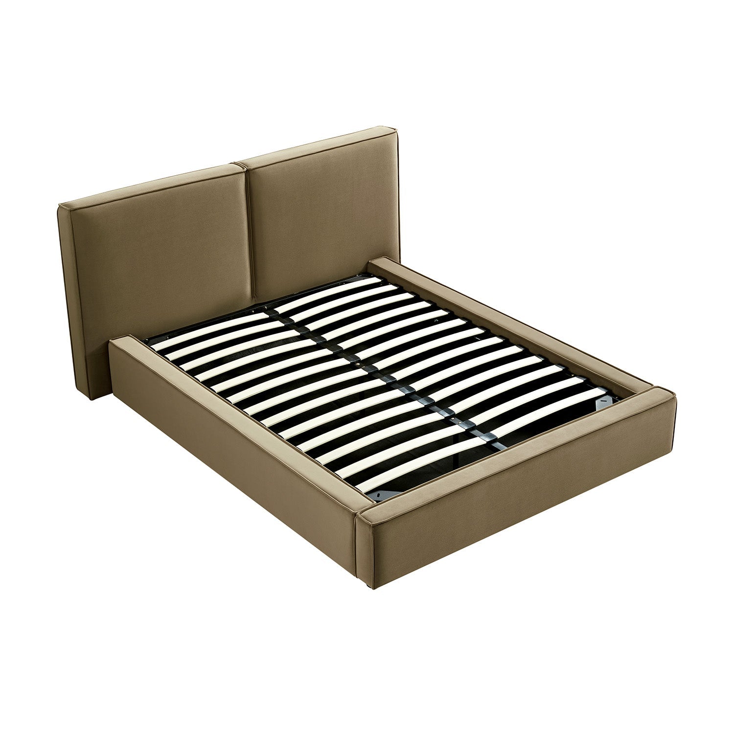 Claudine Ottoman Bed with Storage, Hazelnut Velvet