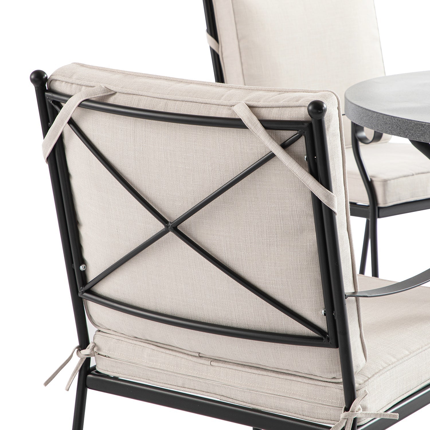 Haymes Indoor and Outdoor Metal 4-Seater Round Dining Set, Beige