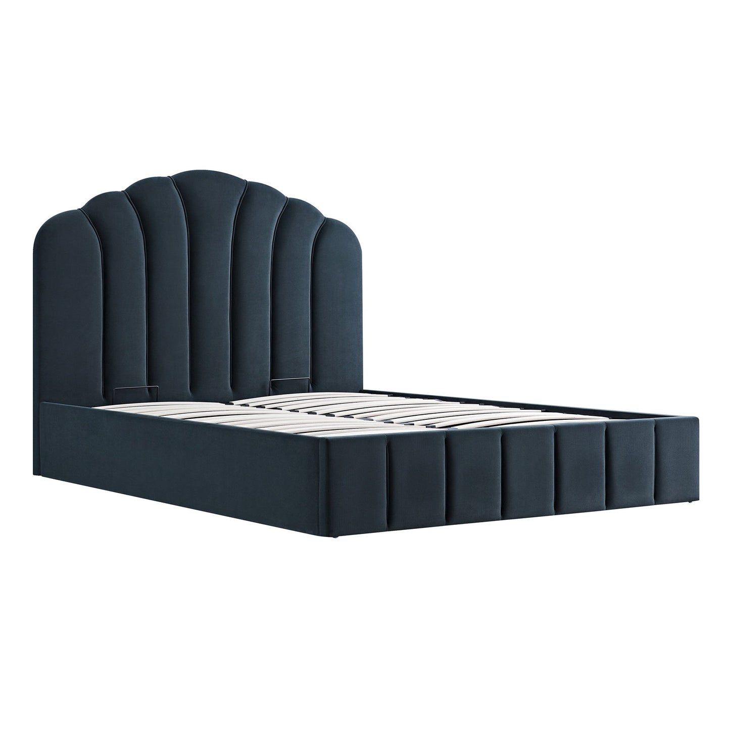 Hana Ottoman Bed with Storage, Aegean Blue Velvet