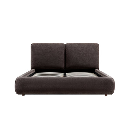 Thera Pillow Headboard Upholstered Bed, Cocoa Chenille