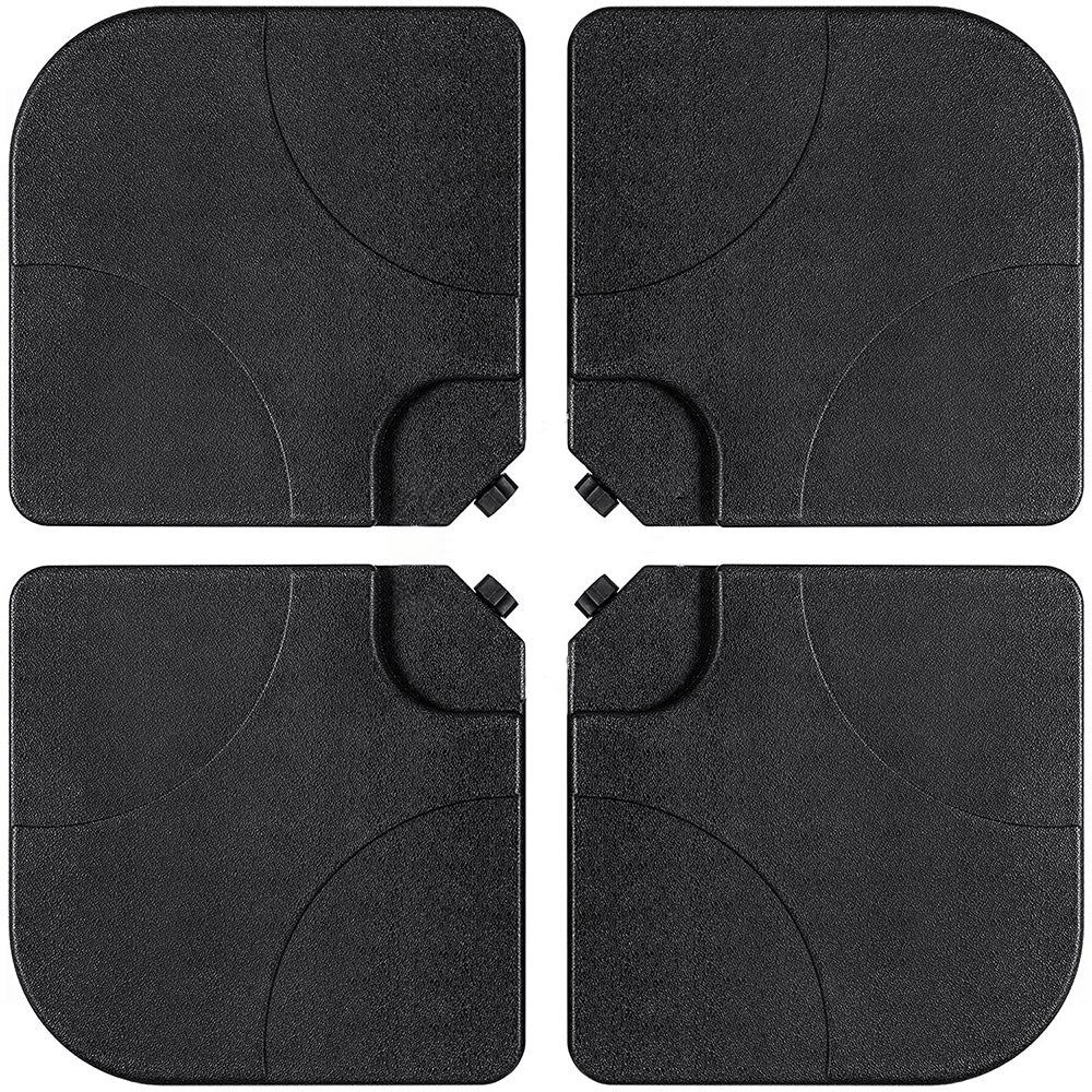 Pack of 4 Square Sand/Water Fillable Parasol Base Weights