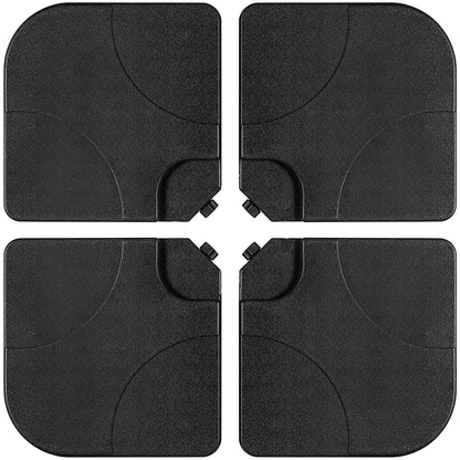 Pack of 4 Square Sand/Water Fillable Parasol Base Weights