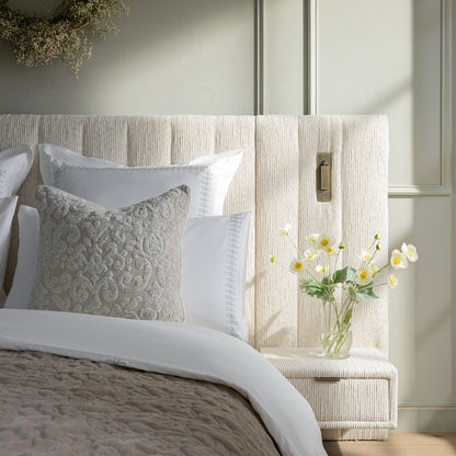 Tremezzo Oversized Ottoman Bed with Storage, Beige Textured Fabric