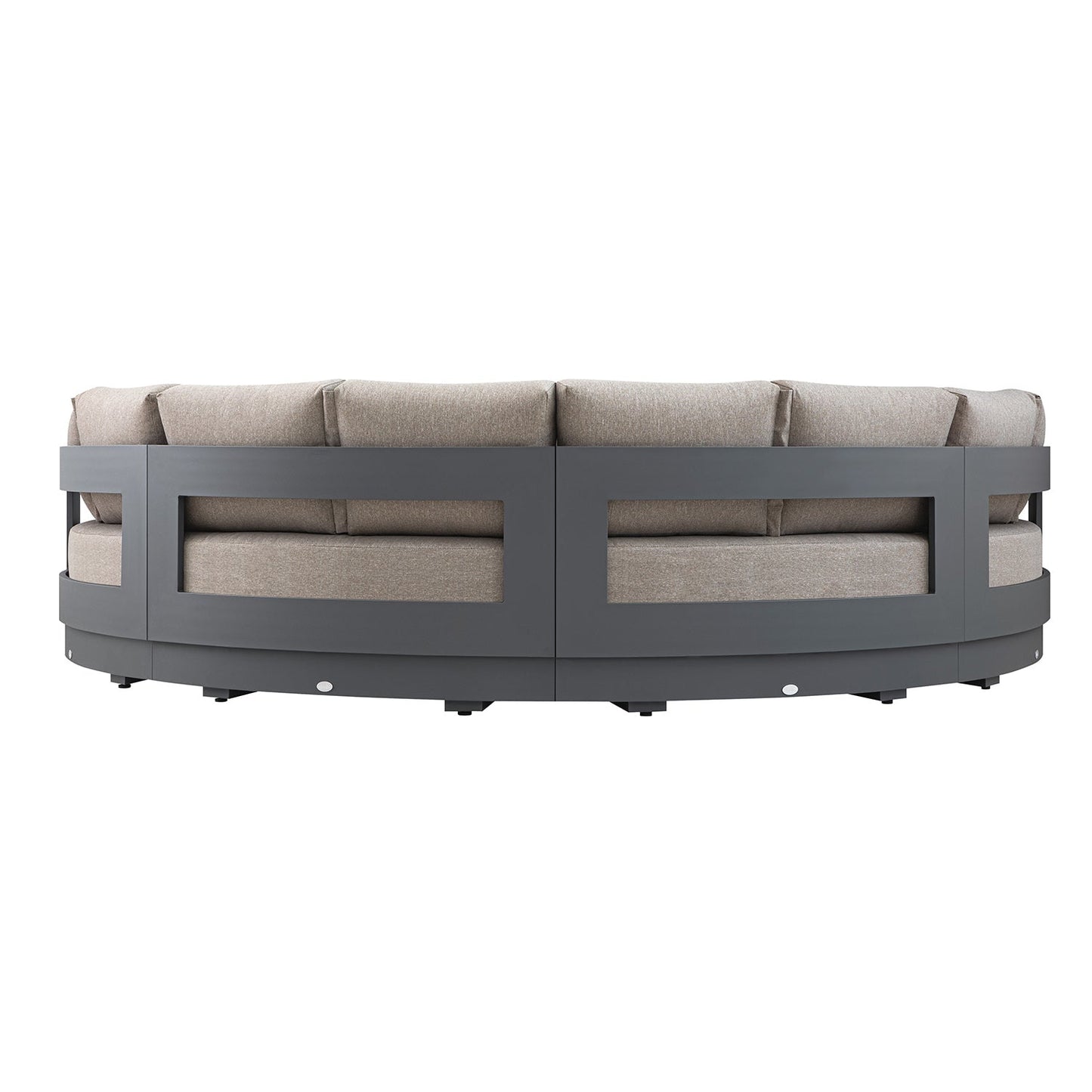 Jardin Aluminium Outdoor Modular Grande 4-Piece Curved Sofa Set, Granite