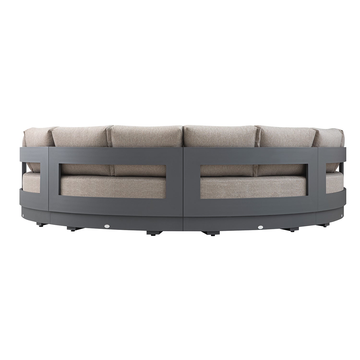Jardin Aluminium Outdoor Modular Grande 4-Piece Curved Sofa Set, Granite